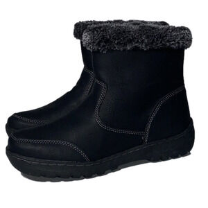 Khombu GIRLS BLACK BOOTS SIZE 6 FAUX FUR ZIP CLOSURE KIDS CASUAL EVERYDAY GIRL